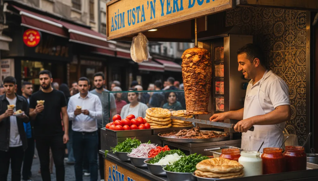découvrez asım ustanın yeri döner à istanbul, une adresse incontournable pour savourer la meilleure street food turque avec des döners authentiques et savoureux.
