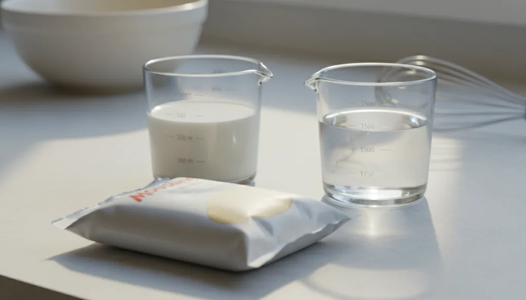 découvrez la dose idéale de lait et d’eau pour préparer 1 sachet de 125 g de purée mousline, pour une consistance parfaite et un goût savoureux.