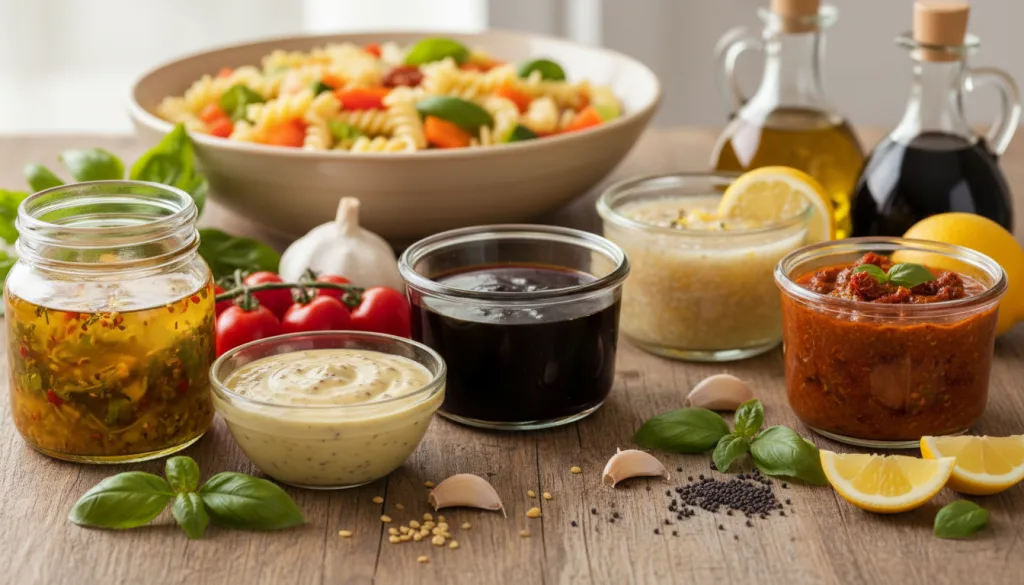 découvrez 5 recettes savoureuses de vinaigrettes parfaites pour accompagner votre salade de pâtes et ravir vos papilles.